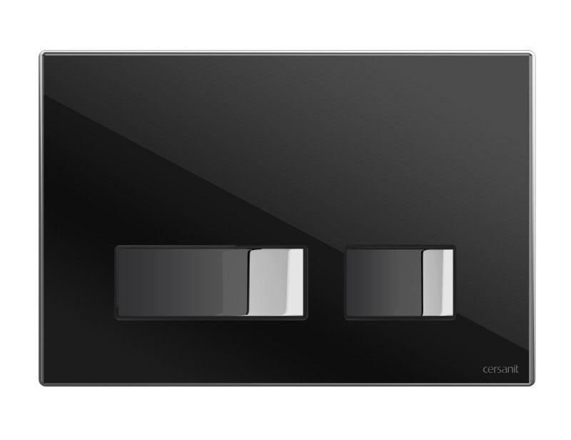 Кнопка Cersanit MOVI черная глянцевая стекло P-BU-MOV/Blg/Gl