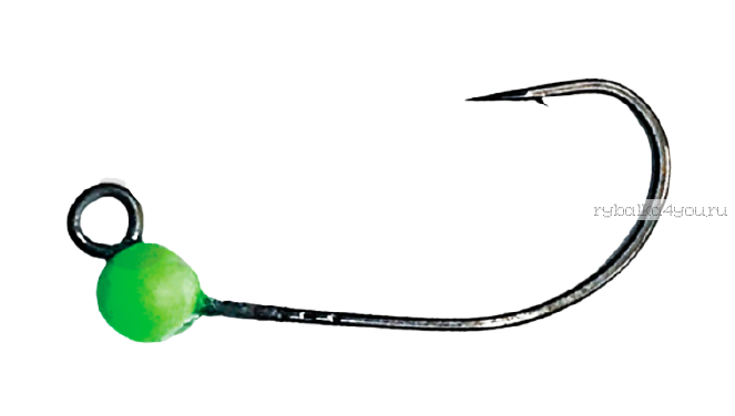 Вольфрамовые джиг-головки OnlySpin MG-3 №4/ 1,5г/ В упаковке: 3шт/ Цвет: зеленый