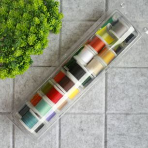 Набор швейных ниток Aerofil Madeira — 20 цветов в пластиковой тубе, 100м