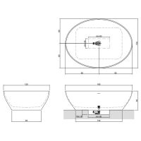 Отдельностоящая ванна Antonio Lupi Solidea Solidea1 190х130 схема 4