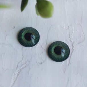 Кукольный аксессуар - Глазки прозрачные  зеленые 12 мм, 2 шт