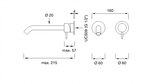 Однорычажный смеситель для раковины Cea Design MILO360 MIL 106 схема 2