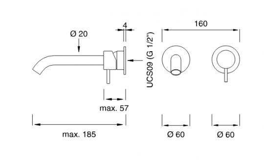Однорычажный смеситель для раковины Cea Design MILO360 MIL 35 схема 2