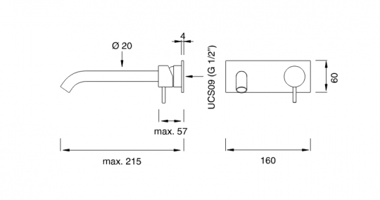 Однорычажный смеситель для раковины Cea Design MILO360 MIL 105 схема 2