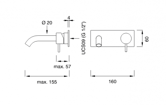 Однорычажный смеситель для раковины Cea Design MILO360 MIL 140 схема 2
