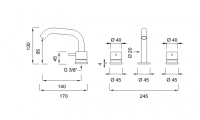 Двухвентильный смеситель для раковины Cea Design MILO360 MIL 77 схема 2