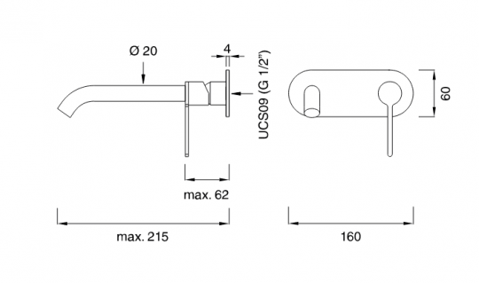 Однорычажный смеситель для раковины Cea Design INNOVO INV 12 схема 2