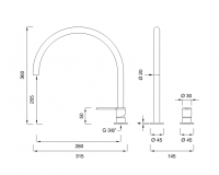 Однорычажный смеситель для раковины Cea Design INNOVO INV 42 схема 2