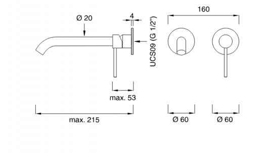 Однорычажный смеситель для раковины Cea Design GASTONE GAS 06 схема 2