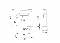 Однорычажный смеситель для раковины Cea Design GASTONE GAS 01 схема 2