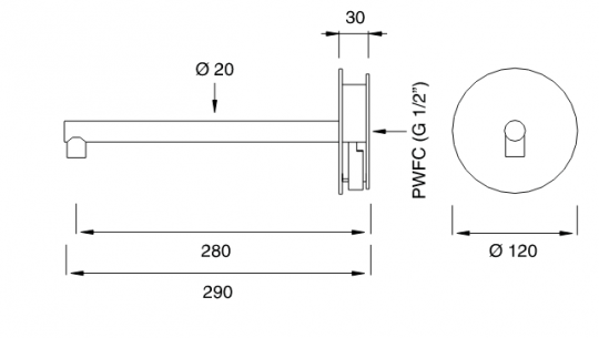 Двухвентильный смеситель для раковины Cea Design CIRCLE CIR 02 схема 2