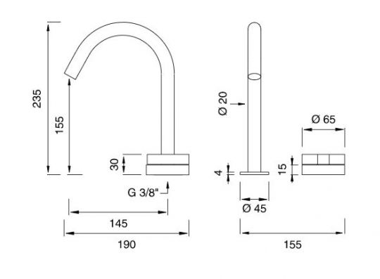 Однорычажный смеситель для раковины Cea Design GIOTTO PLUS GIO 69 схема 2