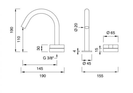 Однорычажный смеситель для раковины Cea Design GIOTTO PLUS GIO 68 схема 2