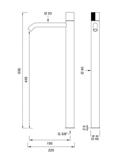 Однорычажный смеситель для раковины Cea Design DUET DET 07 схема 2
