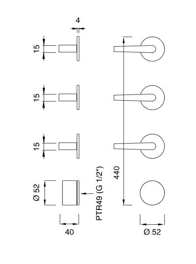 Термостатический смеситель для душа Cea Design Flag FLG 53 схема 2