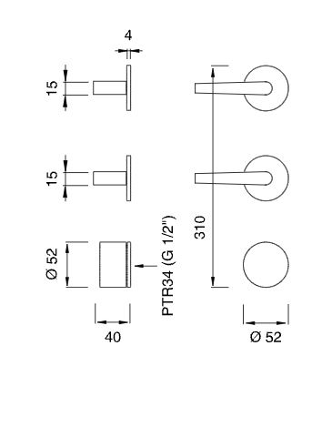 Термостатический смеситель для душа Cea Design Flag FLG 52 схема 2