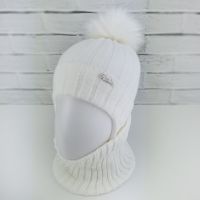 зд1256-32 Комплект вязаный шапка/снуд Fashion молочный