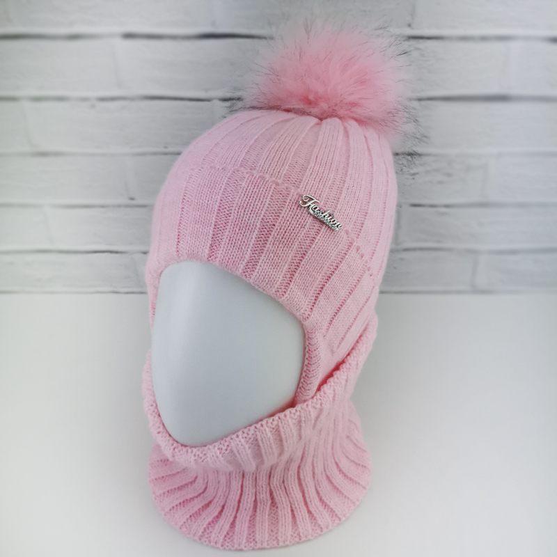 зд1256-47 Комплект вязаный шапка/снуд Fashion розовый