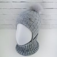 зд1256-51 Комплект вязаный шапка/снуд Fashion серый