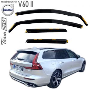 Дефлекторы ветровики Volvo V60 II для стекол боковых окон вставные Heko - арт 31249