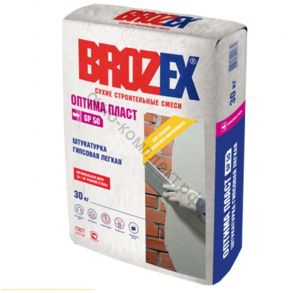 Brozex GP 50 Оптима Пласт гипсовая штукатурная смесь премиум, 30кг, шт код:080248