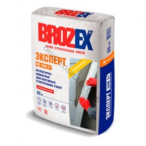 Brozex СРМ 31 Эксперт цементная штукатурка для наружных и внутренних работ, 25 кг, шт код:073320 ПОД ЗАКАЗ