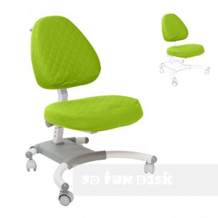 Подростковое кресло для дома FunDesk Ottimo Grey + зеленый чехол в подарок!