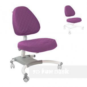 Подростковое кресло для дома FunDesk Ottimo Grey + фиолетовый чехол в подарок!