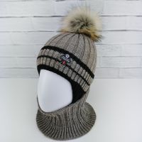 зм1229-67 Комплект вязаный шапка/снуд Fashion шоколад