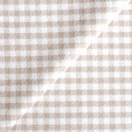 Лоскут трикотажной ткани Пальтовая ткань - Клетка бежевая 50х37 см