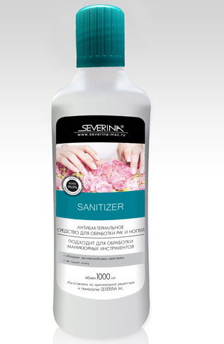 Sanitizer – Антибактериальное средство для обработки рук и ногтей (подходит для обработки маникюрных инструментов), 1000 мл