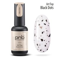 Матовый топ PNB без липкого слоя Art Top Black Dots с черной крошкой, 8 ml