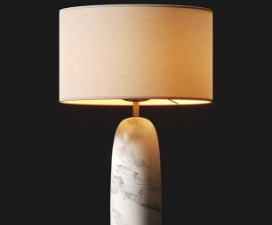 Настольная лампа Shin белый мрамор / абажур 801011/36