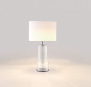 Настольная лампа Atina хромированный металл + белый абажур