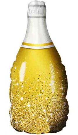 Набор шаров Бутылка шампанского золото (5 шт)