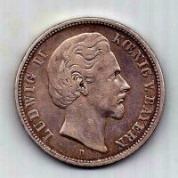 5 марок 1874  Бавария Редкий год XF