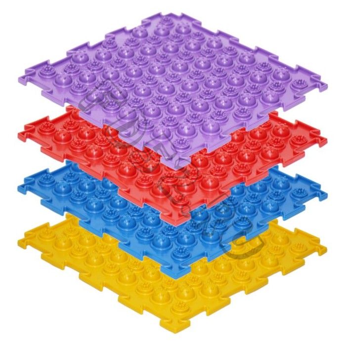 Массажный коврик - пазл, 1 модуль «Орто. Акупунктурный», жёсткий, цвета МИКС