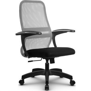 Кресло для руководителя Метта SU-CM-8 светло-серый, сетка/ткань