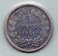 5 франков 1831 Франция Редкий тип