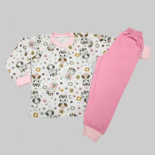 Пижама для девочки, сова, футер C-PJ023(2)-ITn