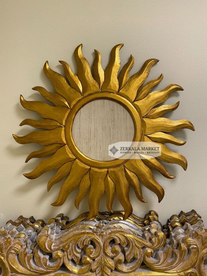 Зеркало "Солнце" 80 см, золото