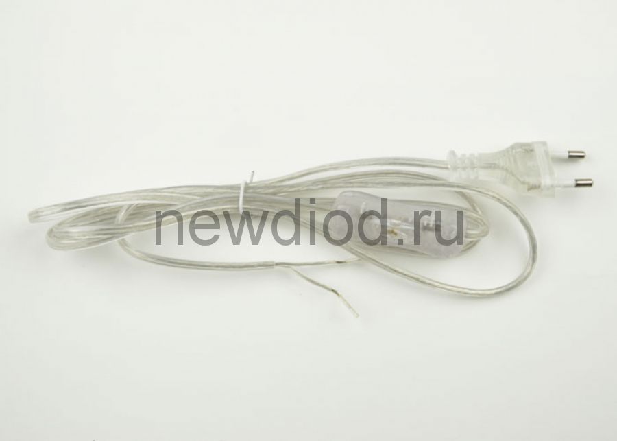 Сетевой шнур с вилкой и выключателем UCX-C12/01A-350 CLEAR 1А 250Вт 3,5м прозрачный ТМ Uniel