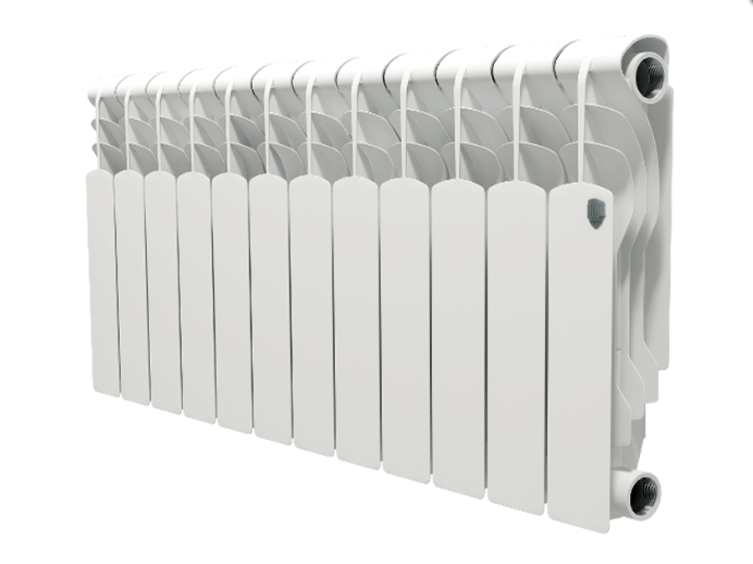 Радиатор алюминиевый Royal Thermo Revolution 350 – 12 секций, 15 м2, боковое подключение
