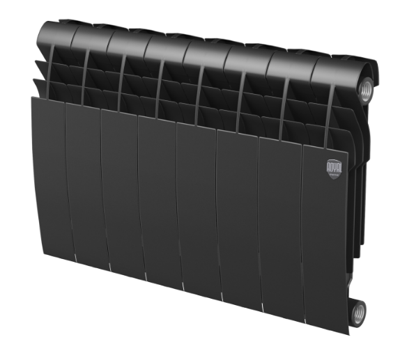 Радиатор биметаллический Royal Thermo BiLiner 350 Noir Sable – 8 секций, 9 м2, боковое подключение