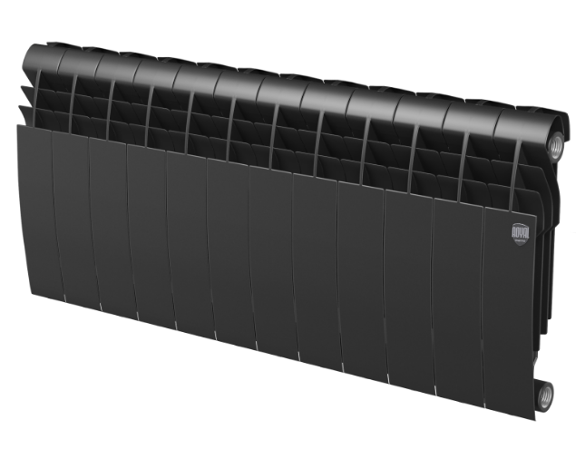 Радиатор биметаллический Royal Thermo BiLiner 350 Noir Sable – 12 секций, 13 м2, боковое подключение