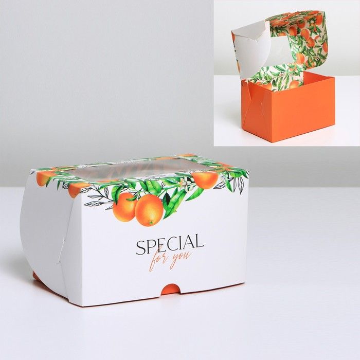 Коробка складная с двусторонним нанесением "Апельсины" 16*10*10 см