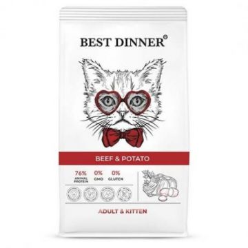 Best Dinner Adult & Kitten Beef & Potato (Бест Диннер для кошек и котят Говядина + Картофель)