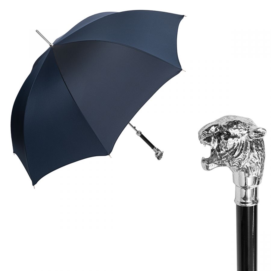 Зонт-трость Pasotti Tigre Silver Oxford Dark Blu