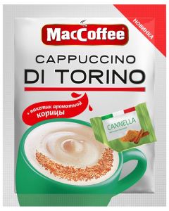 Напиток кофейный MACCOFFEE 25г Сappuccino di Torino с Корицей м/у