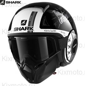 Шлем Shark Street Drak Tribute, Черно-белый
